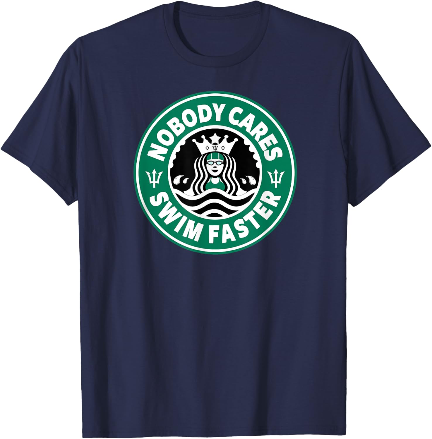 Swim Team Teen Girl or Nobody Cares Swim Faster T-Shirt - T-Shirt | Navy