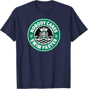 Swim Team Teen Girl or Nobody Cares Swim Faster T-Shirt - T-Shirt | Navy