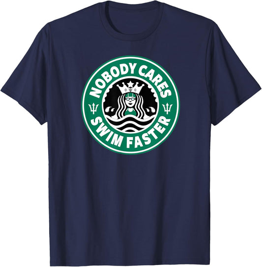 Swim Team Teen Girl or Nobody Cares Swim Faster T-Shirt - T-Shirt | Navy