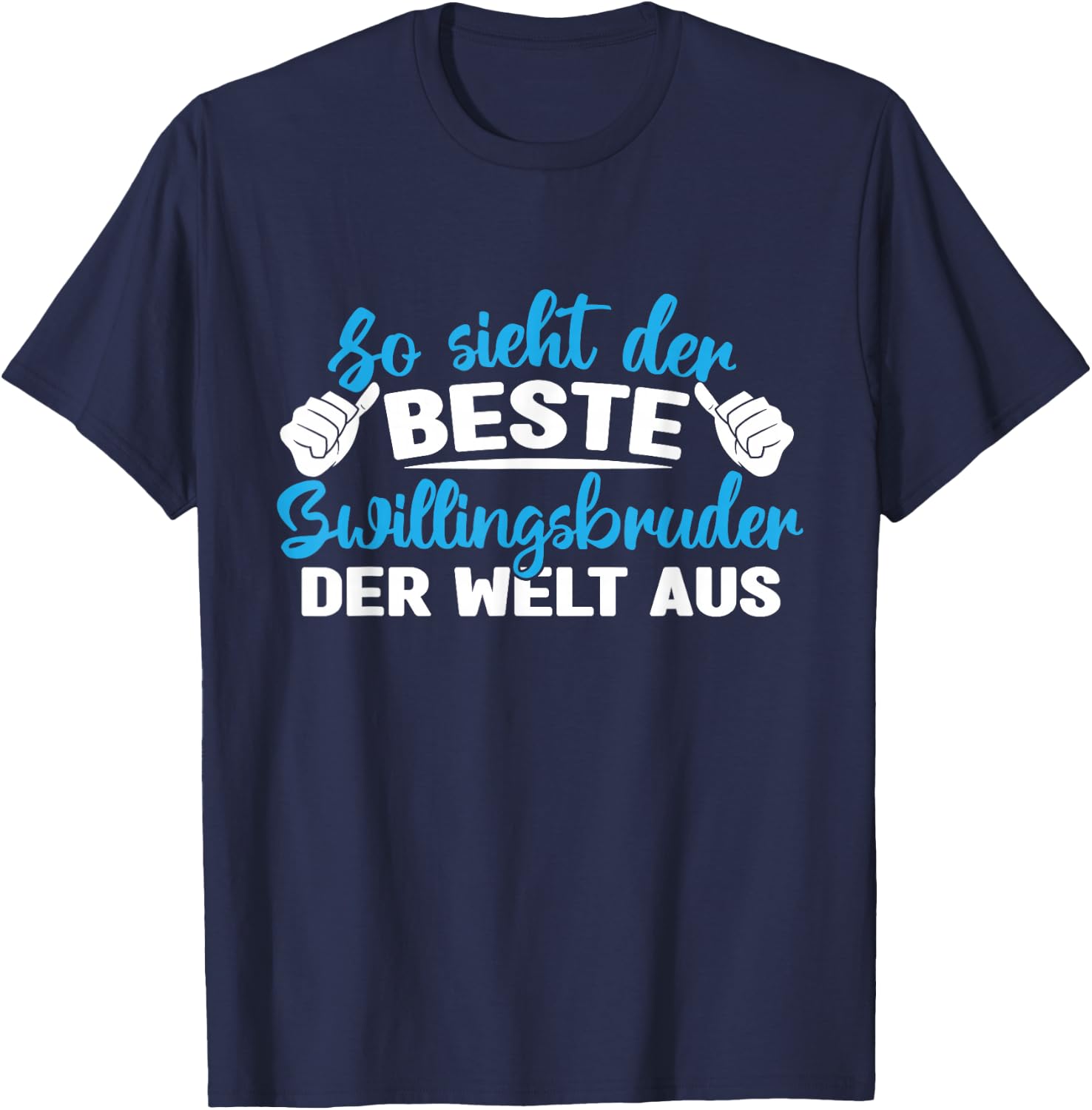 with German Text "Bester Zwillingsbruder Zwillinen", black T-Shirt - T-Shirt | Navy