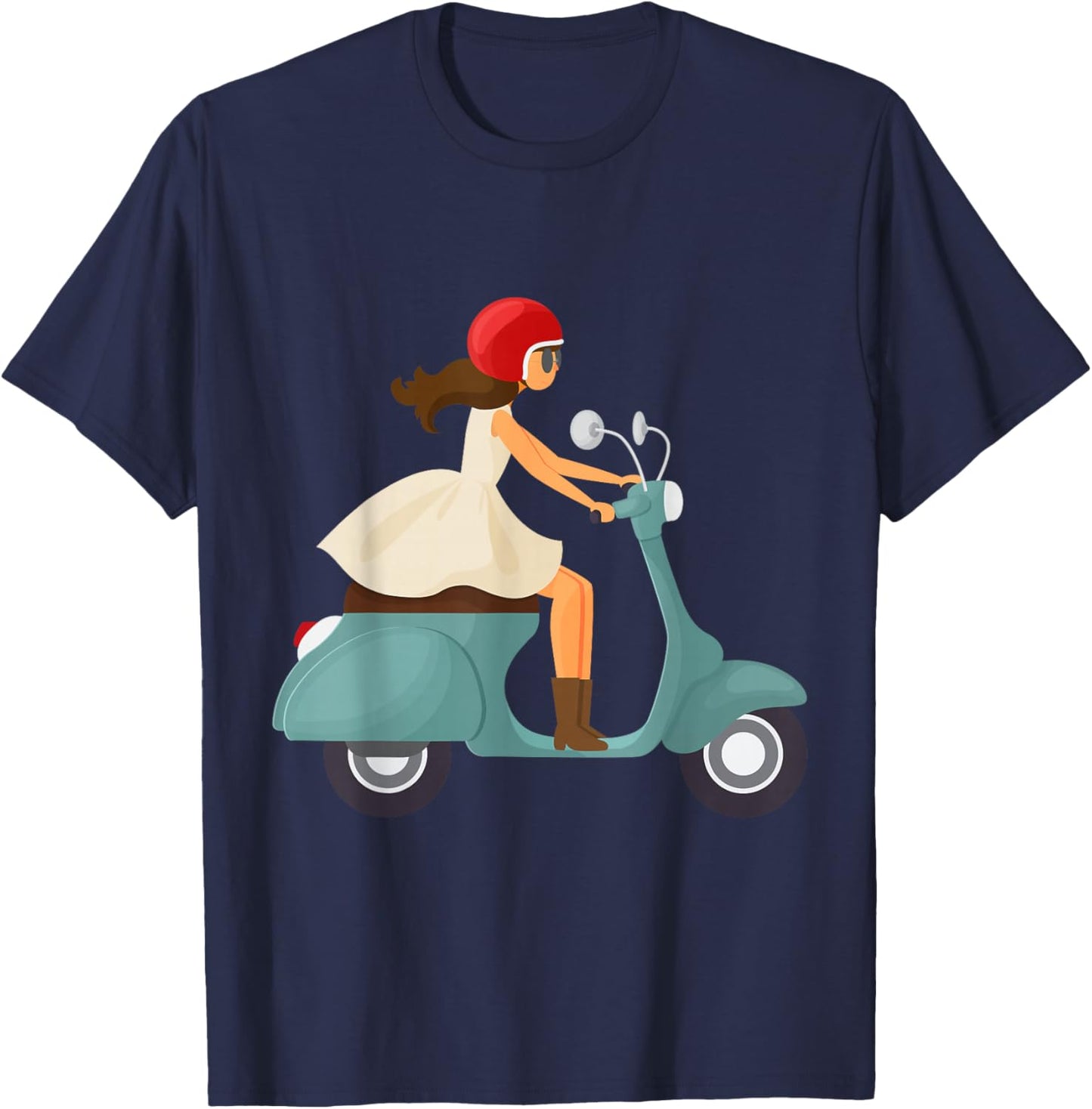 Girl on a Scooter T-Shirt - T-Shirt | Navy
