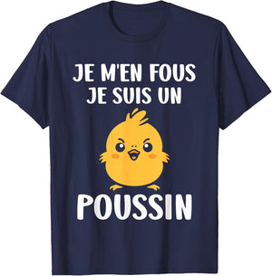 Funny chicks Funny I don't care I'm a chick , Black, S T-Shirt - T-Shirt | Navy