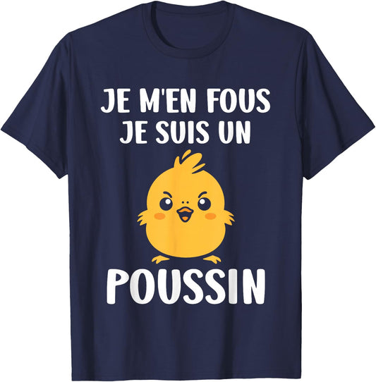 Funny chicks Funny I don't care I'm a chick , Black, S T-Shirt - T-Shirt | Navy