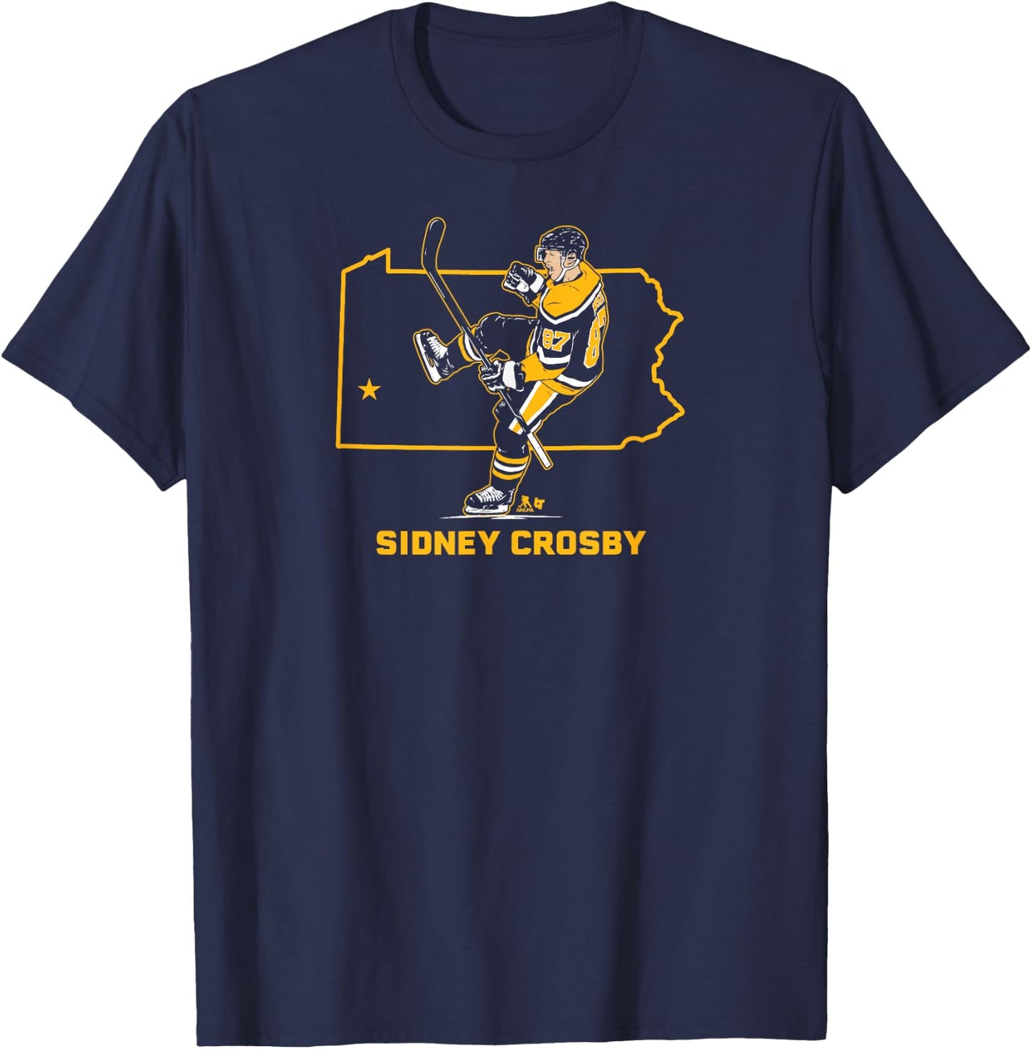 Sidney Crosby: State Star - Pittsburgh Hockey T-Shirt - T-Shirt | Navy