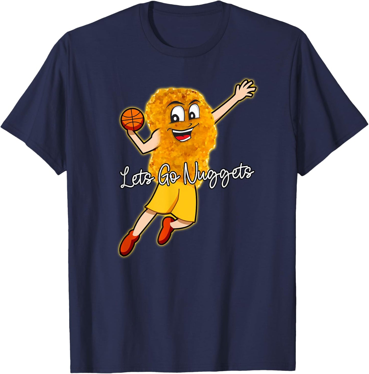 Lets Go Nuggets - Chicken Nugget Basketball Player T-Shirt - T-Shirt | Navy