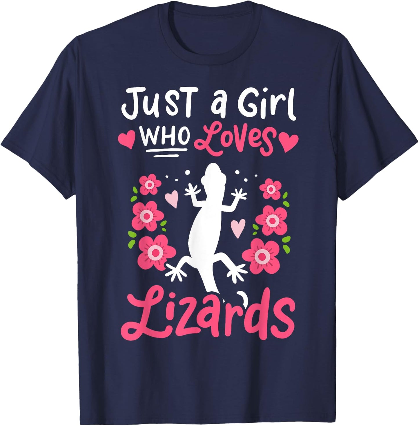 Lizard Just A Girl Who Loves Lizards Gift T-Shirt - T-Shirt | Navy