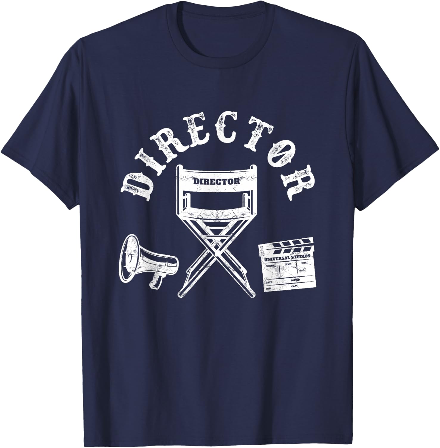 Movie Director Chair and Movie Director Funny , Black, S T-Shirt - T-Shirt | Navy