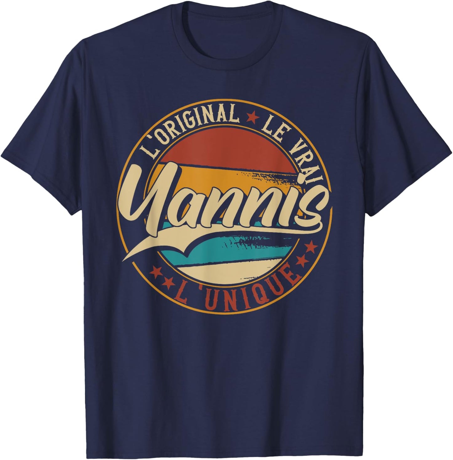 Yannis The Original The True The Unique Men & Boys , Black, S T-Shirt - T-Shirt | Navy