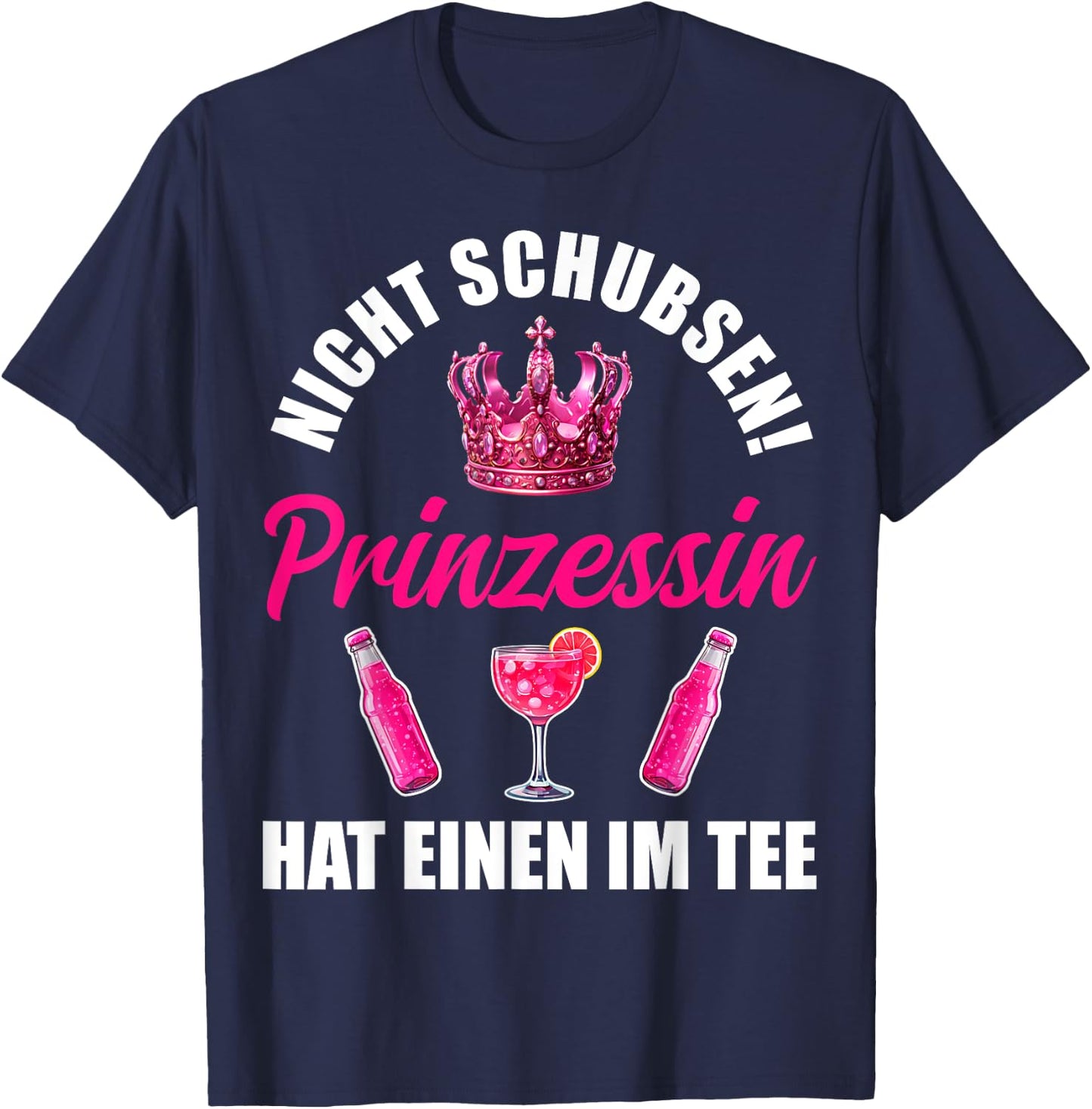 Princess Not Pushing JGA Party Mallorca Malle Saufen , black T-Shirt - T-Shirt | Navy