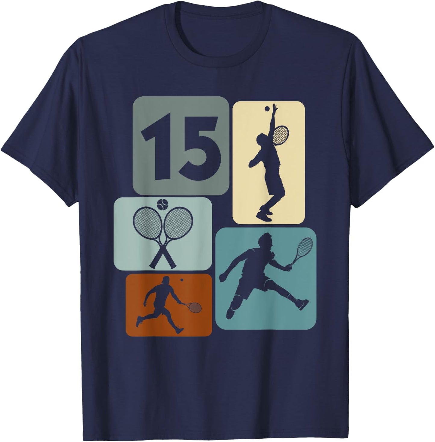 15e anniversaire Joueur de tennis 15 ans Tennis garçons T-Shirt - T-Shirt | Navy