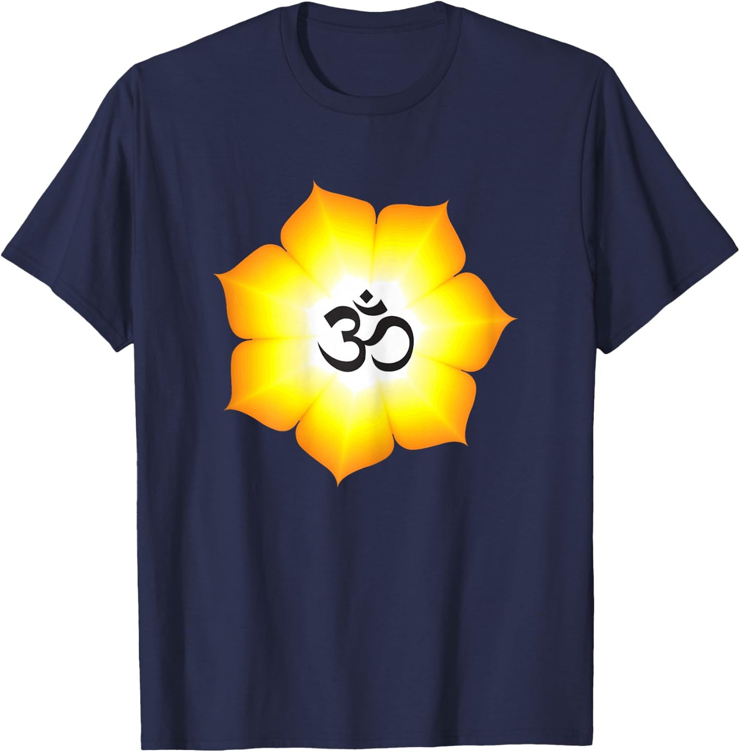 OM White Yoga T-Shirt - T-Shirt | Navy