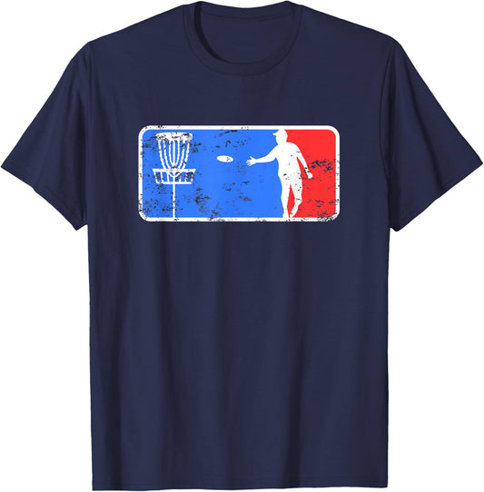 Retro Frisbee Disc Golf T-Shirt - T-Shirt | Navy