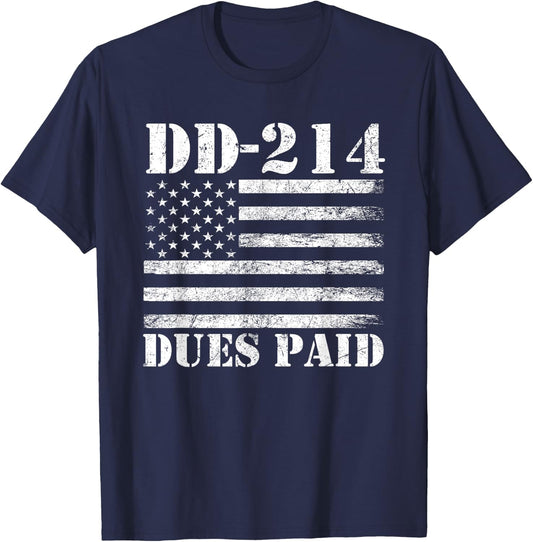 DD 214 Alumni DD-214 Dues Paid US Military Veteran T-Shirt - T-Shirt | Navy