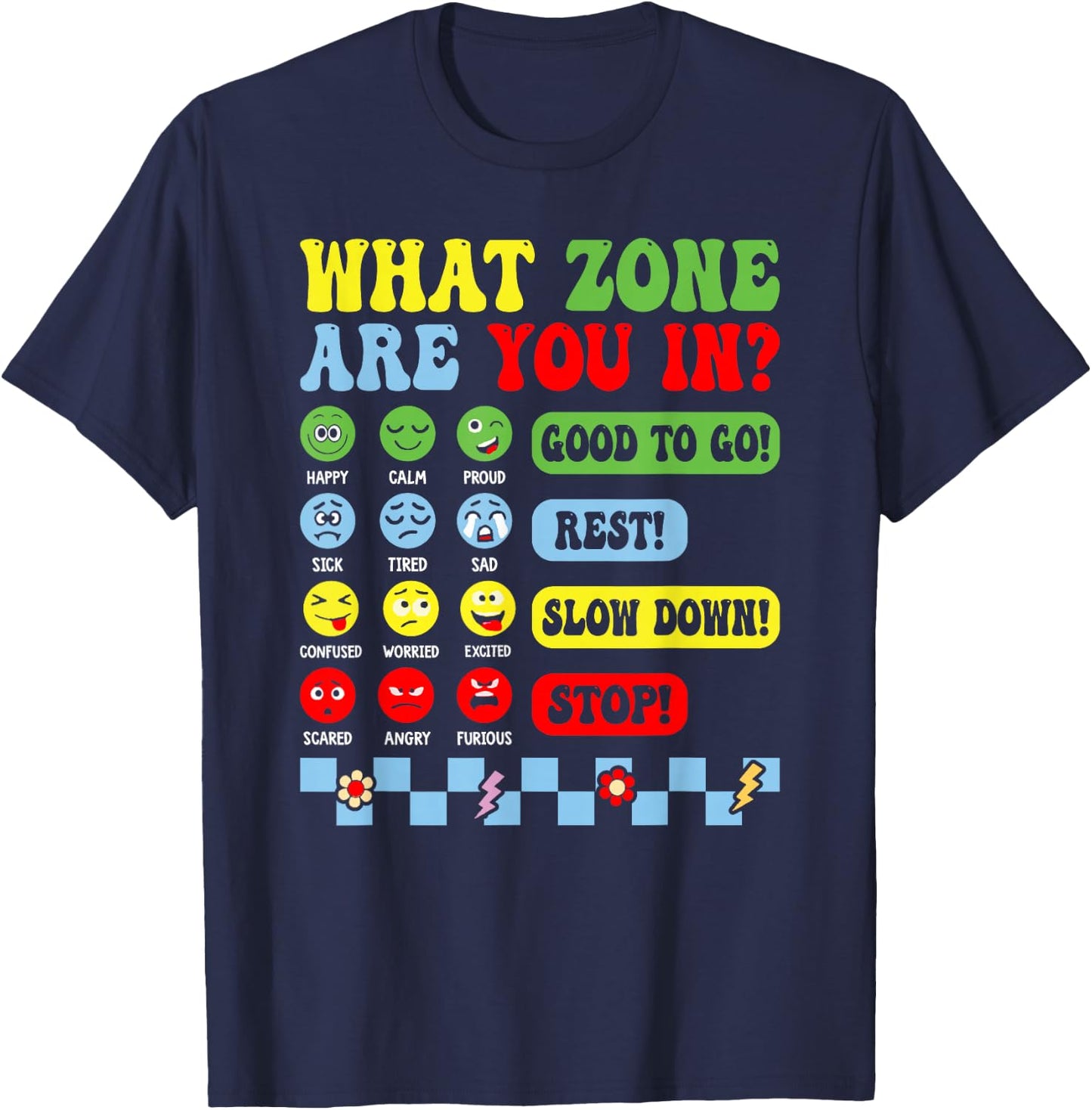 Zone Of Regulation For School Counselor Mental Health Matter T-Shirt - T-Shirt | Navy