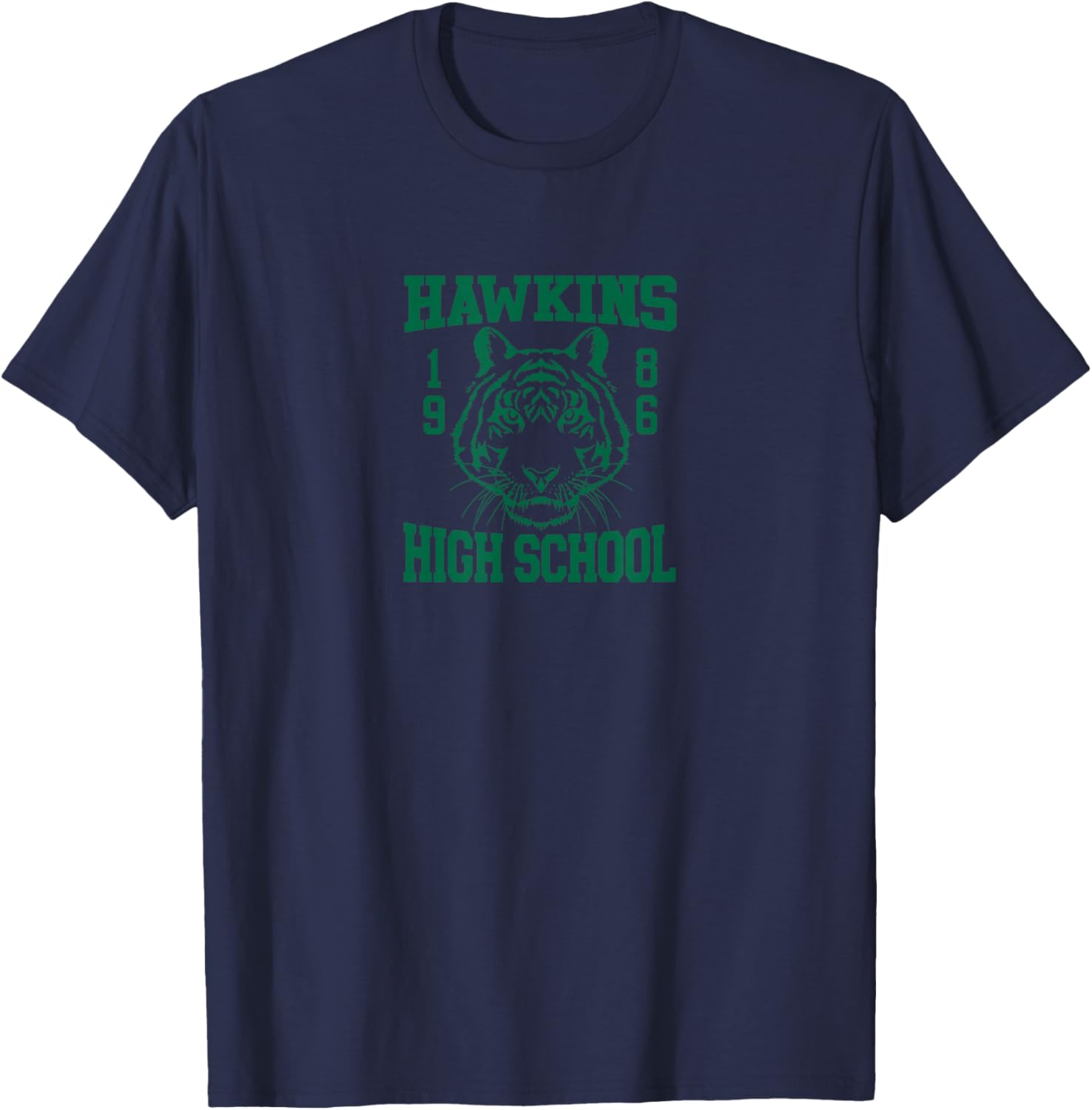 Stranger Things Hawkins High School , black T-Shirt - T-Shirt | Navy