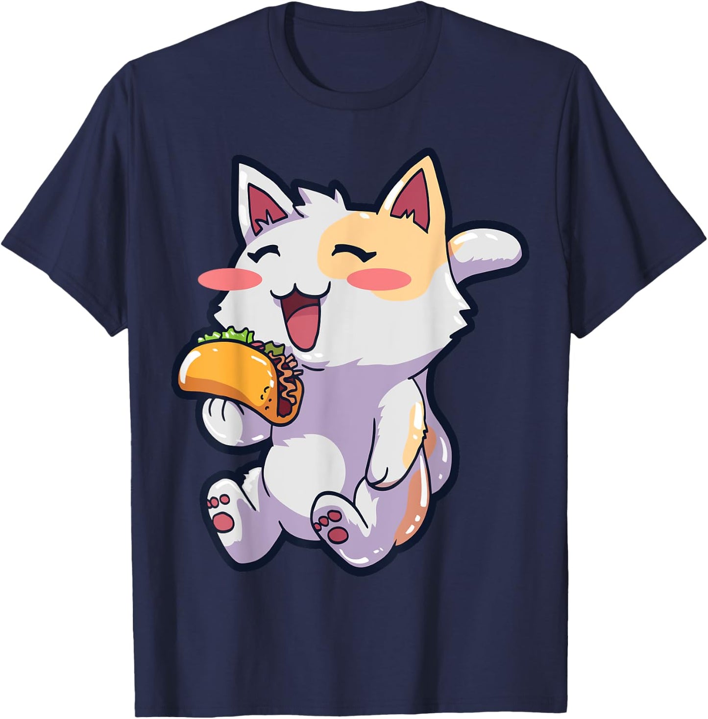 Anime Cat Taco Kawaii Neko T-Shirt - T-Shirt | Navy