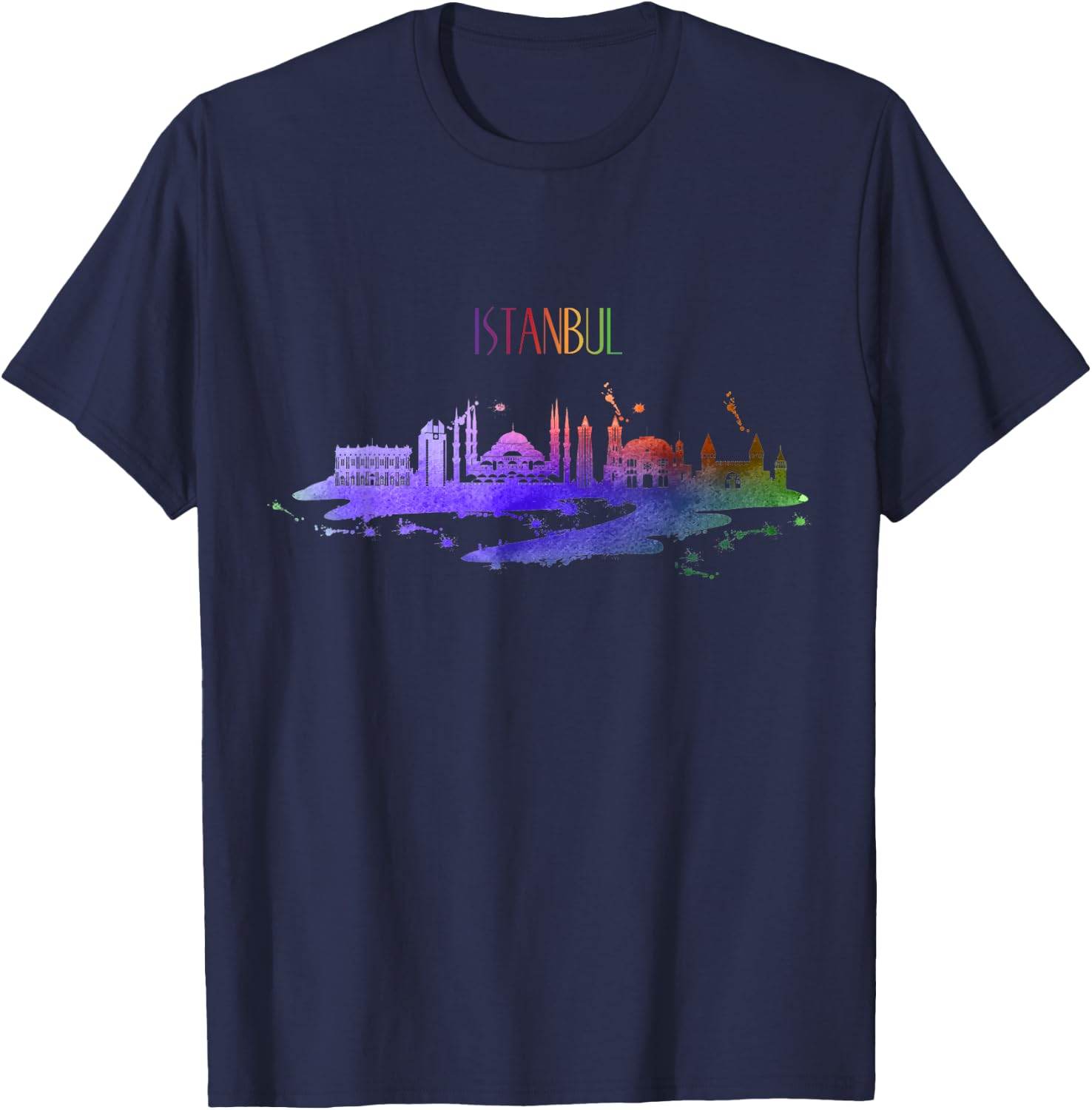 Turkish Souvenir Turkey with Istanbul Skyline T-Shirt - T-Shirt | Navy