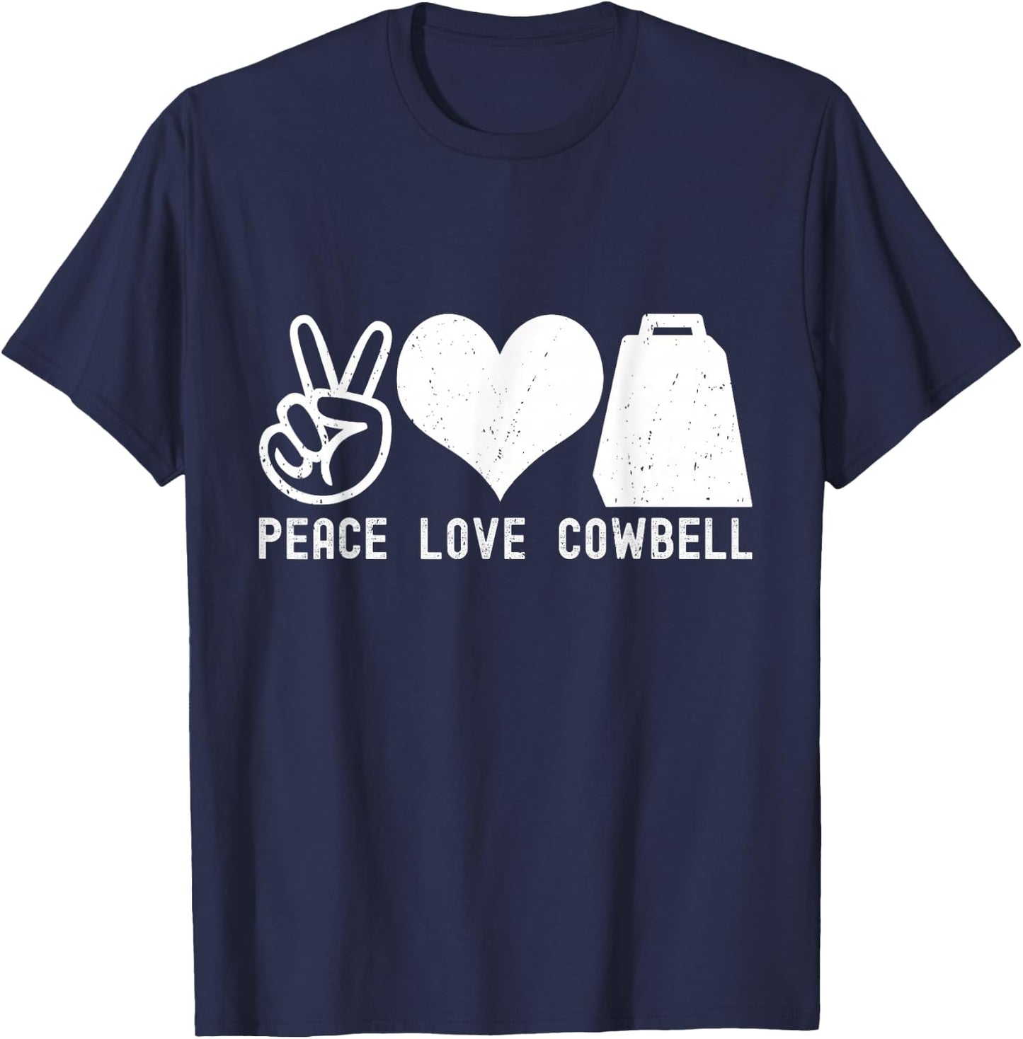 Cow Bell More Cowbell Vintage Funny Drummer Cowbell Funny T-Shirt - T-Shirt | Navy