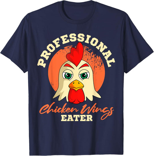 Chicken Wings Eater Retro Vintage Barbeque Buffalo Bbq Lover T-Shirt - T-Shirt | Navy