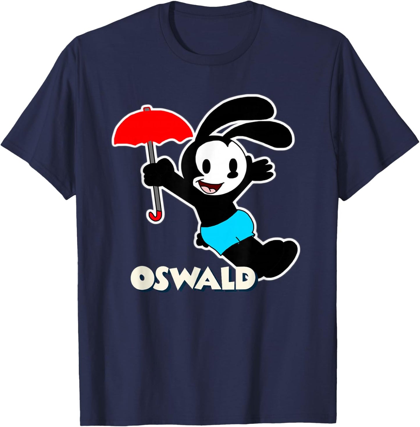 Oswald Rabbit Umbrella Flying Vintage Cartoon 1927 T-Shirt - T-Shirt | Navy