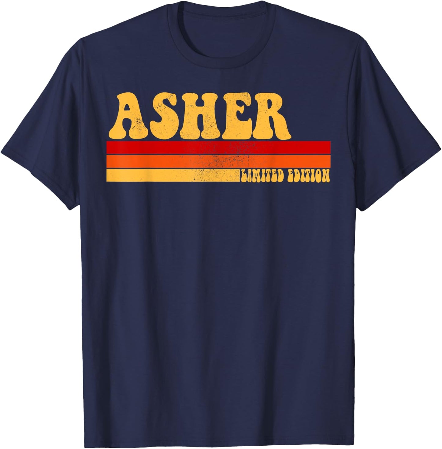 ASHER Name Personalized Idea Men Retro Vintage ASHER T-Shirt - T-Shirt | Navy