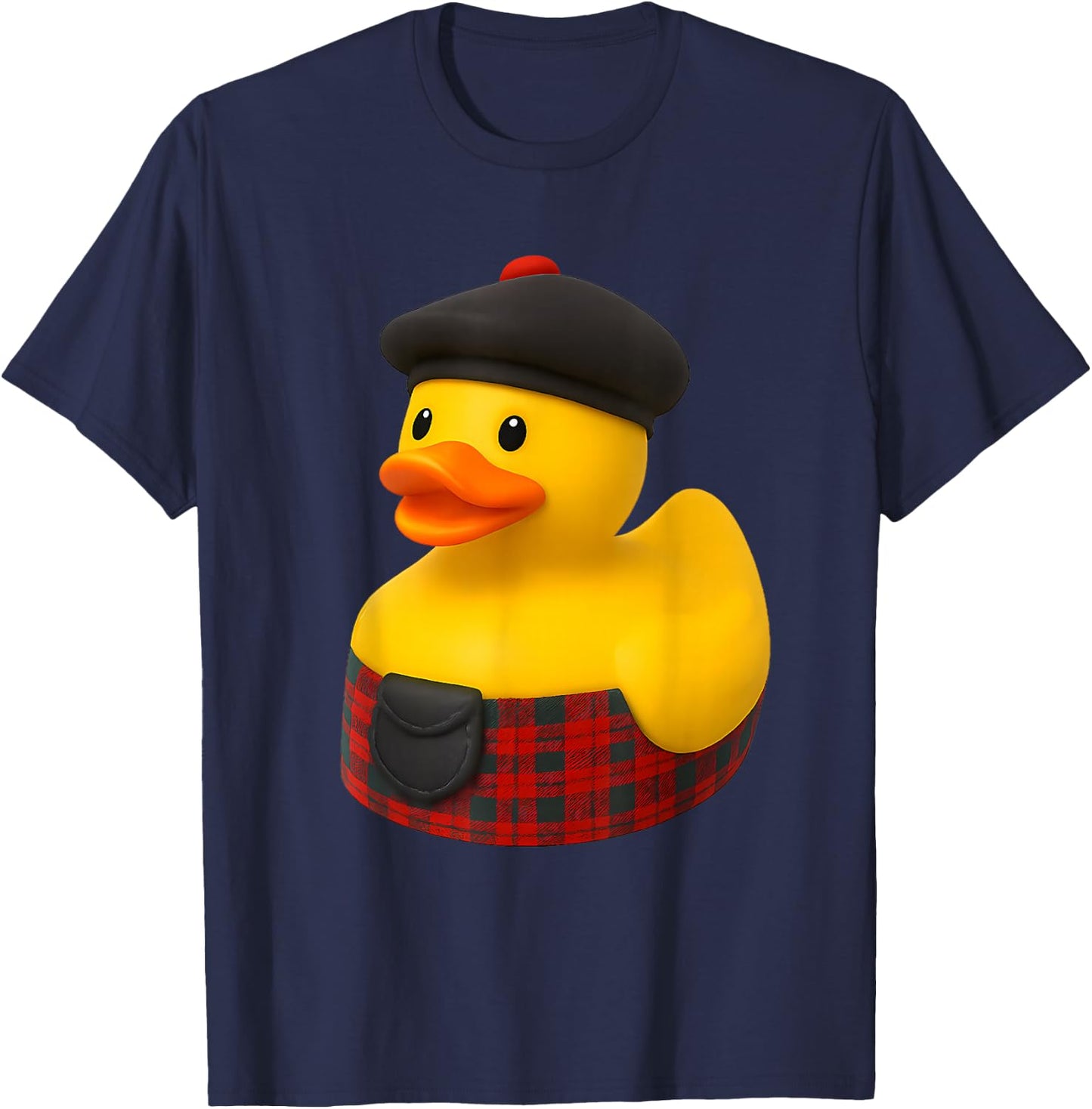 Rubber Duck Wearing a Kilt Scotland Scottish T-Shirt - T-Shirt | Navy