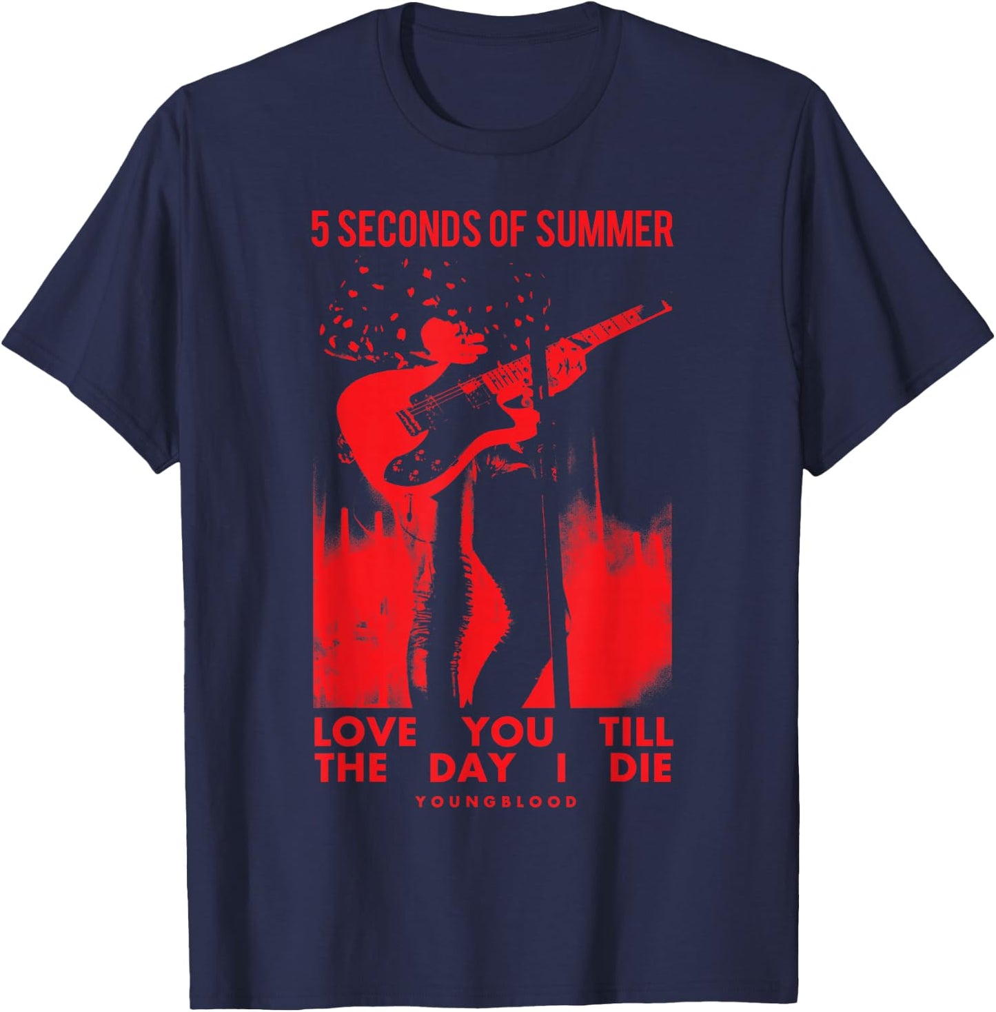 5 Seconds of Summer Youngblood Love You Till The Day I Die T-Shirt - T-Shirt | Navy