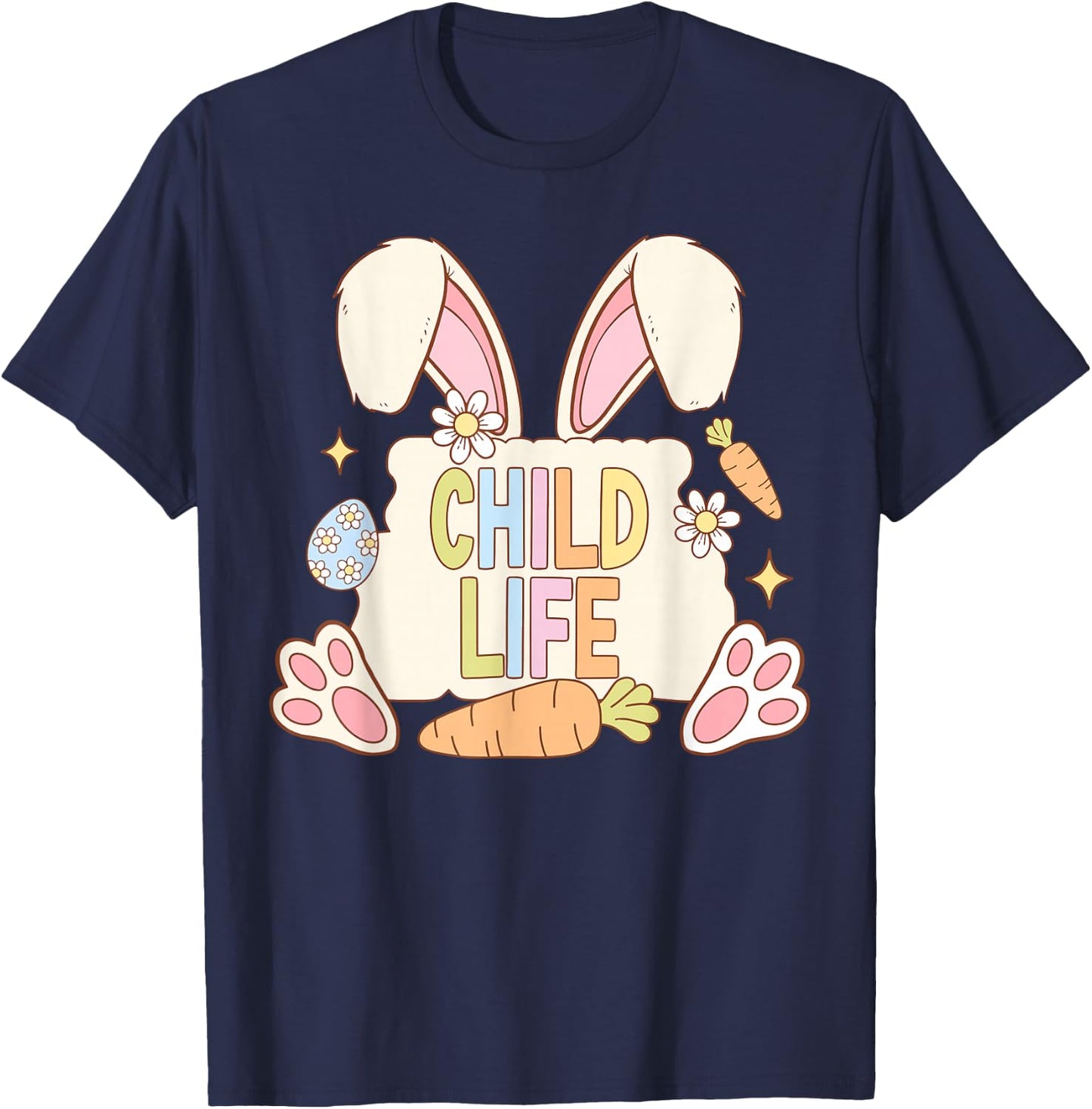 Retro Easter Bunny Child Life Therapist CLS CLS Healthcare T-Shirt - T-Shirt | Navy