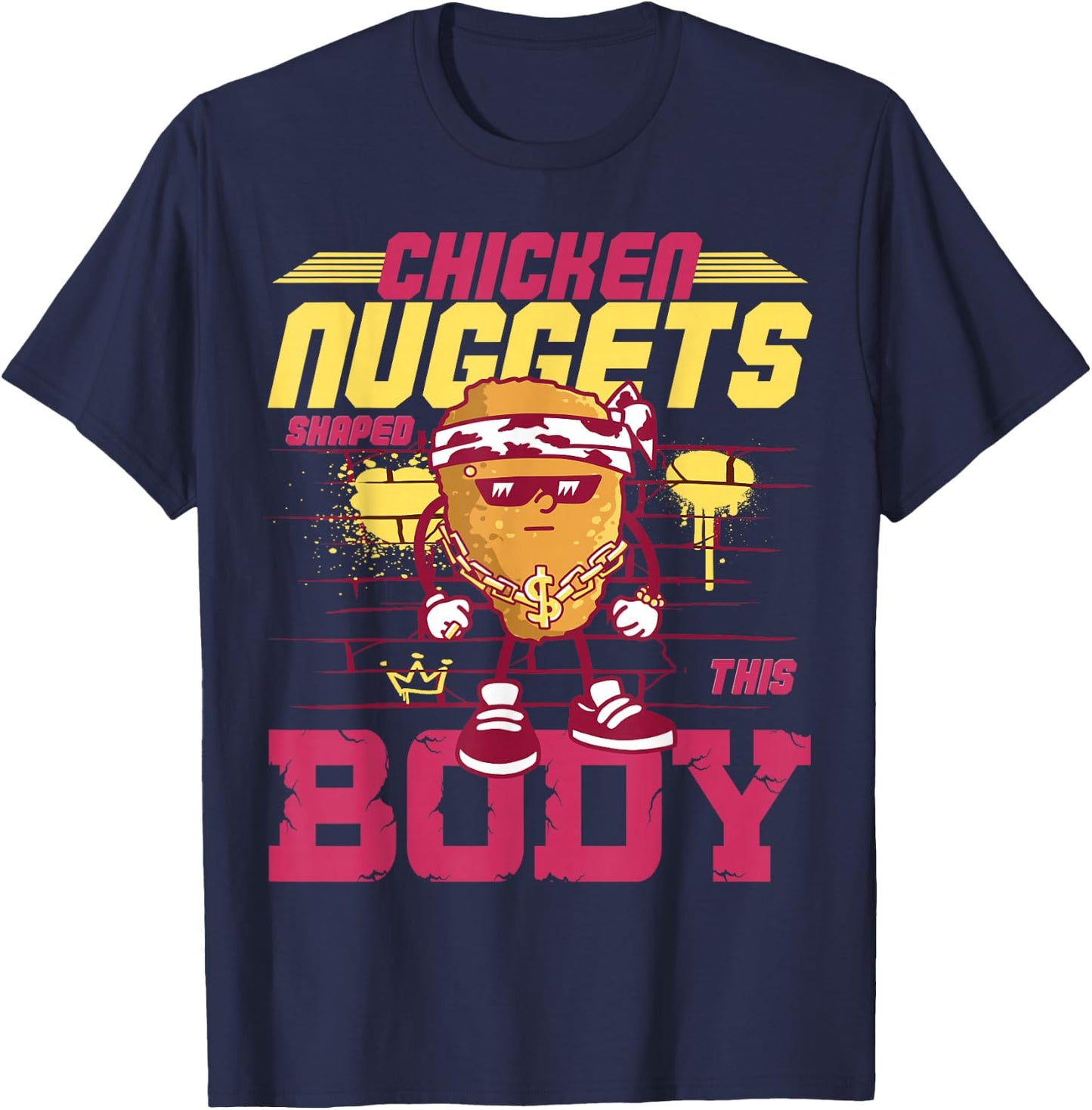 Chicken Nuggets Shaped This Body T-Shirt - T-Shirt | Navy