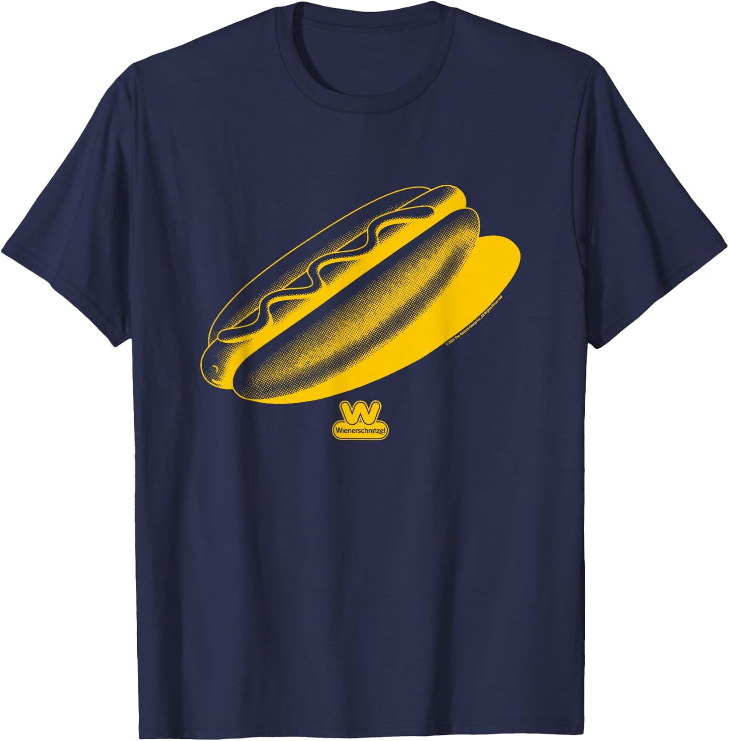 Wienerschnitzel Delicious Hot Dog Vintage Chest Logo , Small, Red T-Shirt - T-Shirt | Navy
