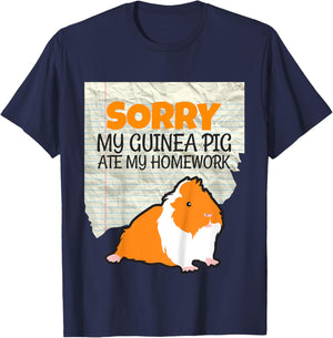 Sorry My Guinea Pig ate my Homework Kids School T-Shirt - T-Shirt | Navy