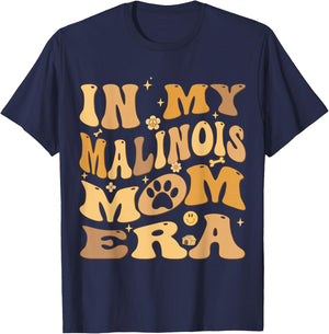 In My Belgian Malinois Mom Era Groovy Maligator Dog Owner T-Shirt - T-Shirt | Navy