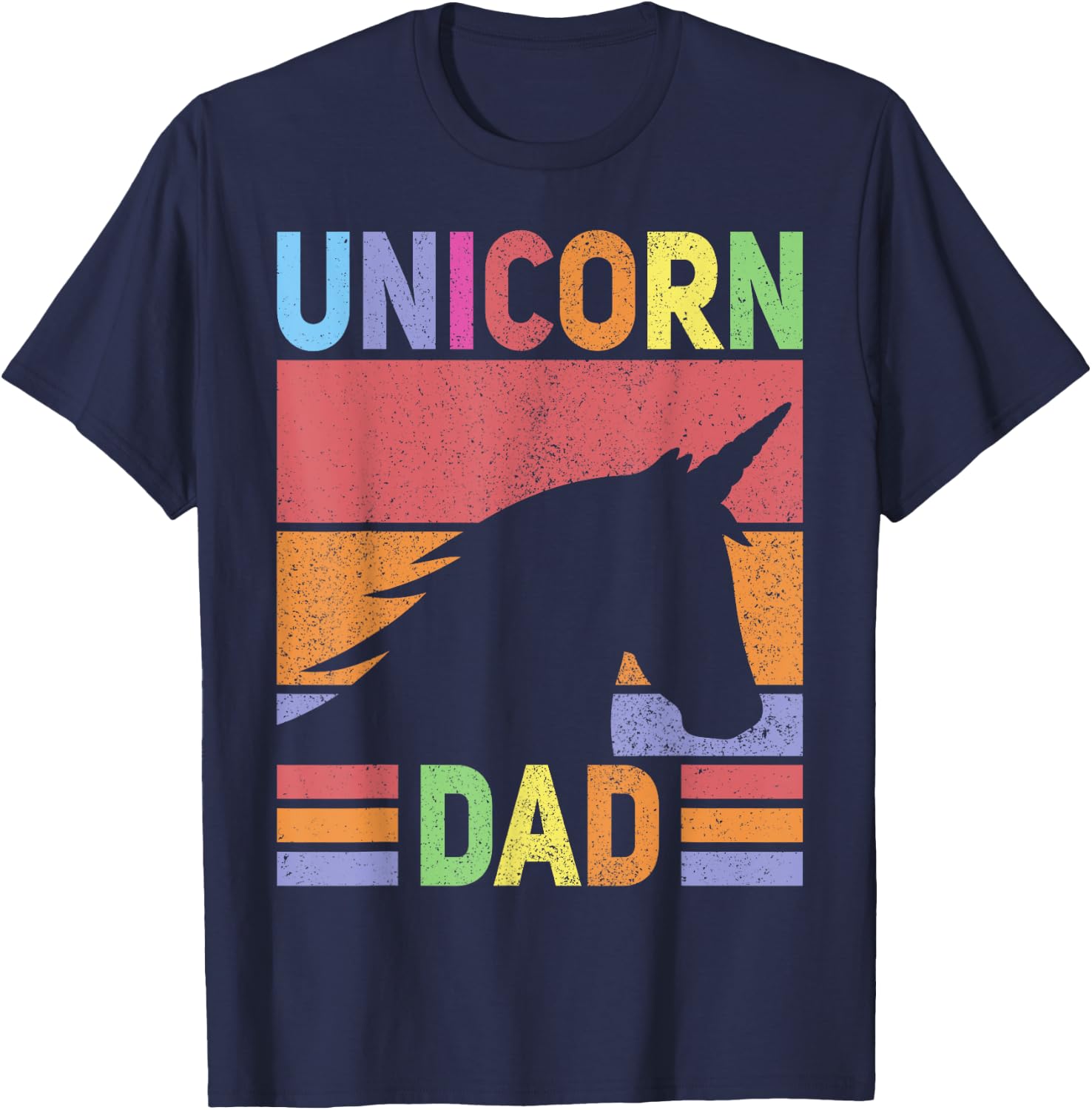 Unicorn Birthday Outfit Dad Unicorn Costume Bday Dad Unicorn T-Shirt - T-Shirt | Navy