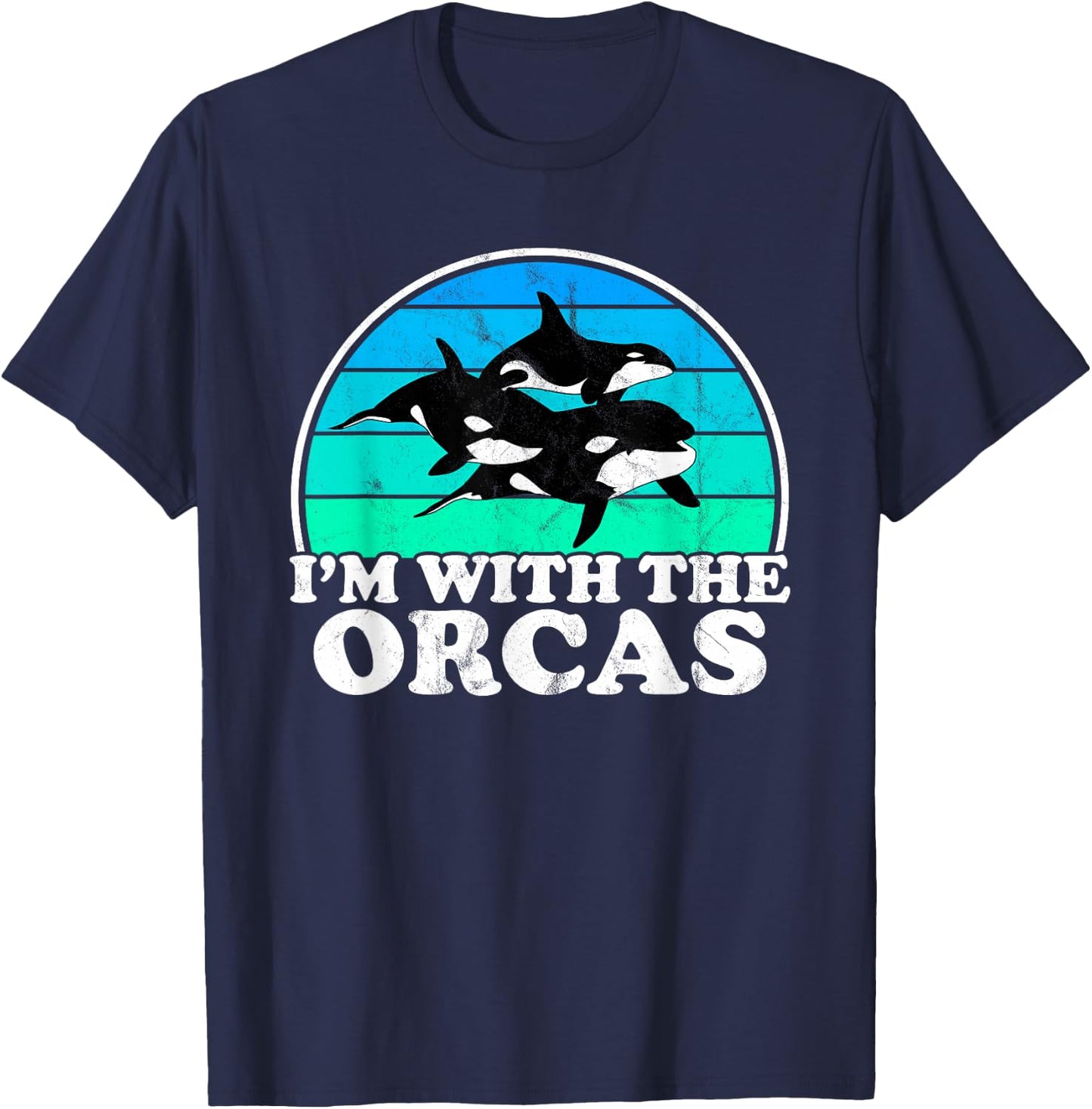 I'm With The Orcas - Funny Orca Whale Handler T-Shirt - T-Shirt | Navy