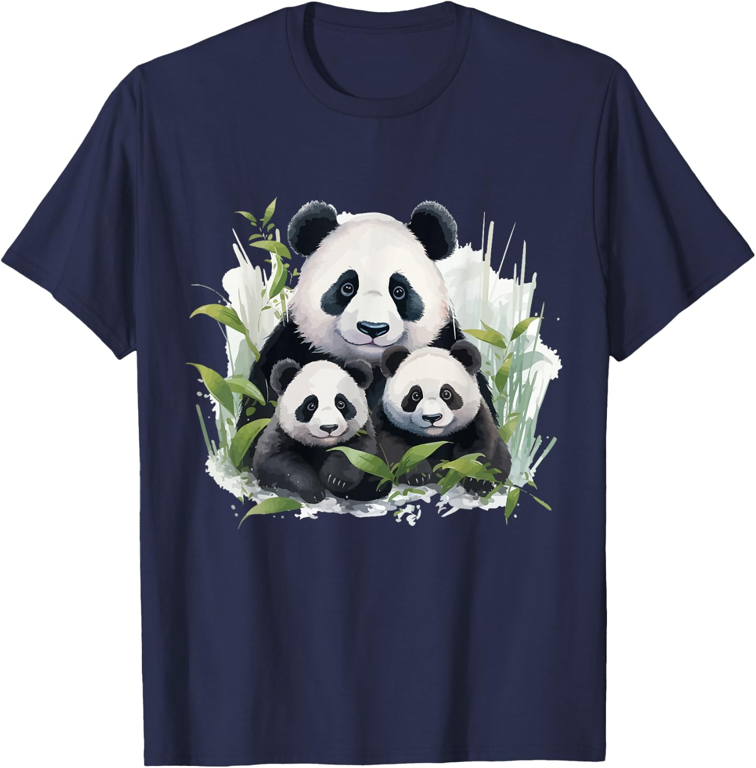 Watercolor Panda T-Shirt - T-Shirt | Navy