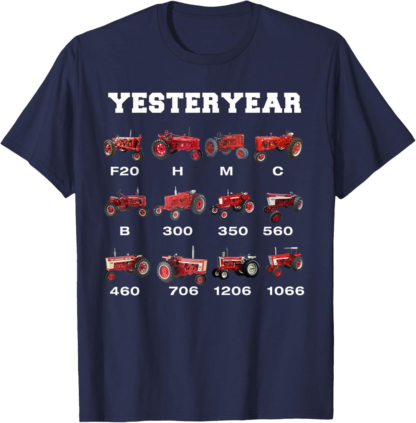 Vintage Tractor Yesteryear Farmer Gift T-Shirt - T-Shirt | Navy