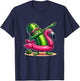 Unique Dabbing Pickle Flamingo Summer Fun T-Shirt - T-Shirt | Navy