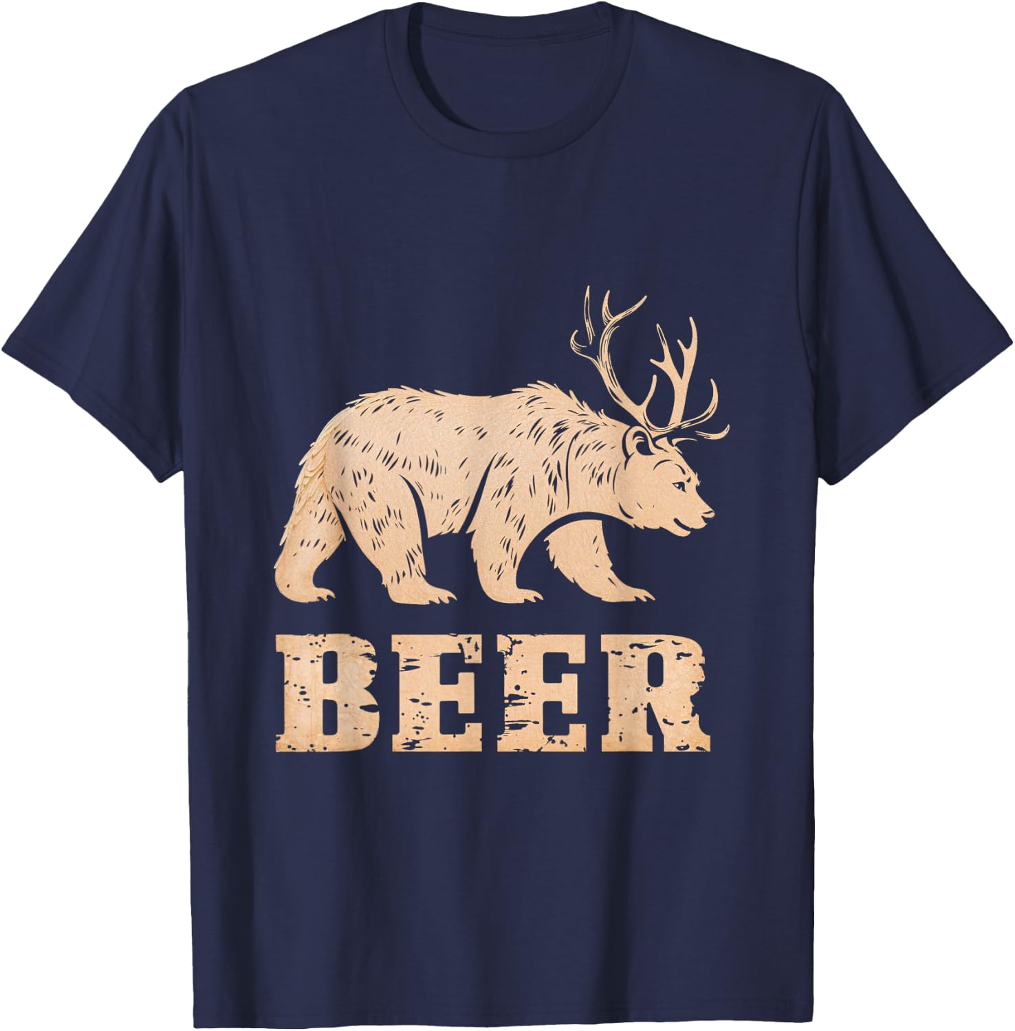 Beer Bear Animal Rustic Vintage Brewery T-Shirt - T-Shirt | Navy