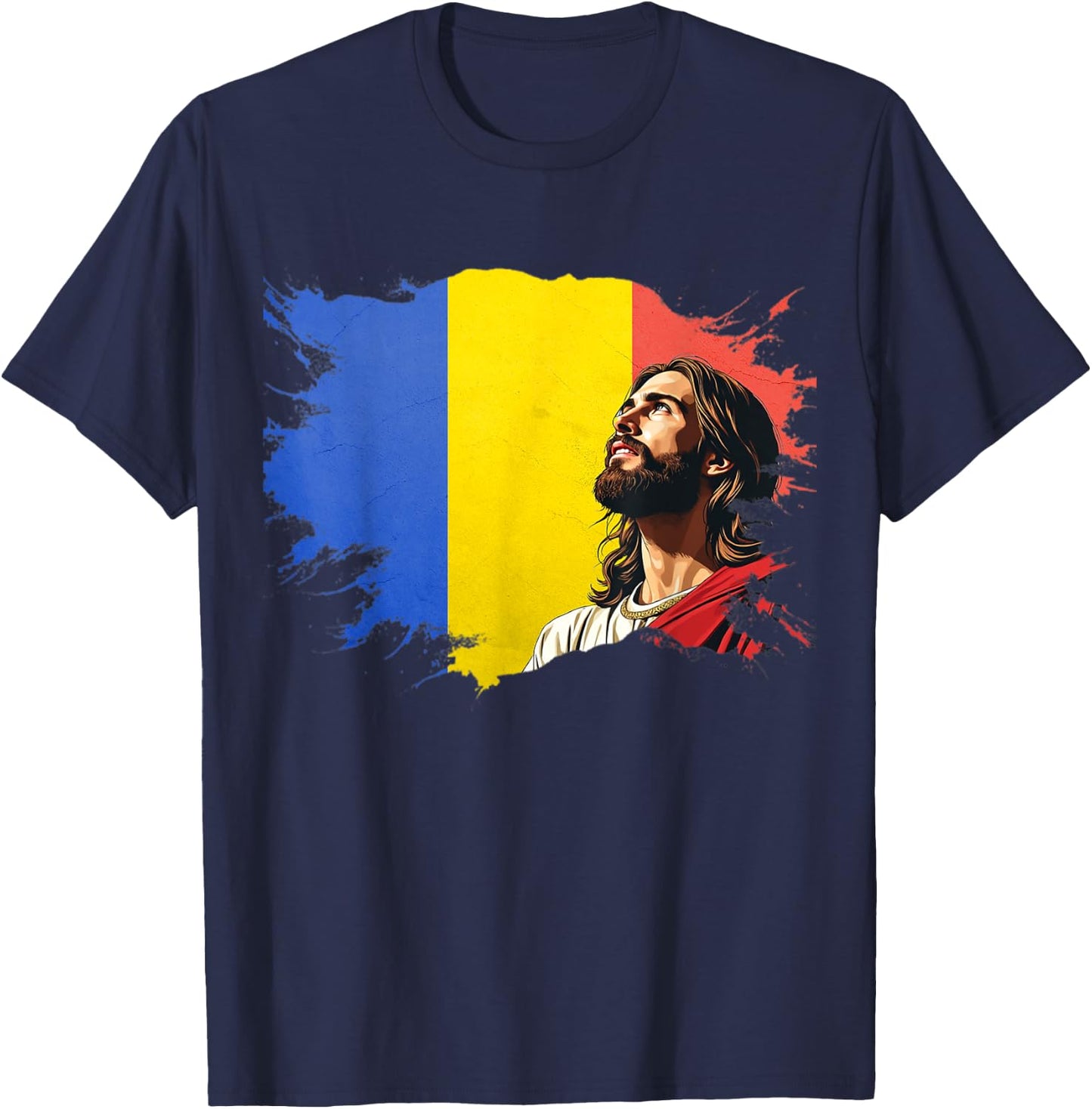 Romanian Heritage Proud Christian T-Shirt - T-Shirt | Navy