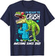 4th Birthday T Rex Dinosaur Party Boys Rawr I'm 4 T-Shirt - T-Shirt | Navy
