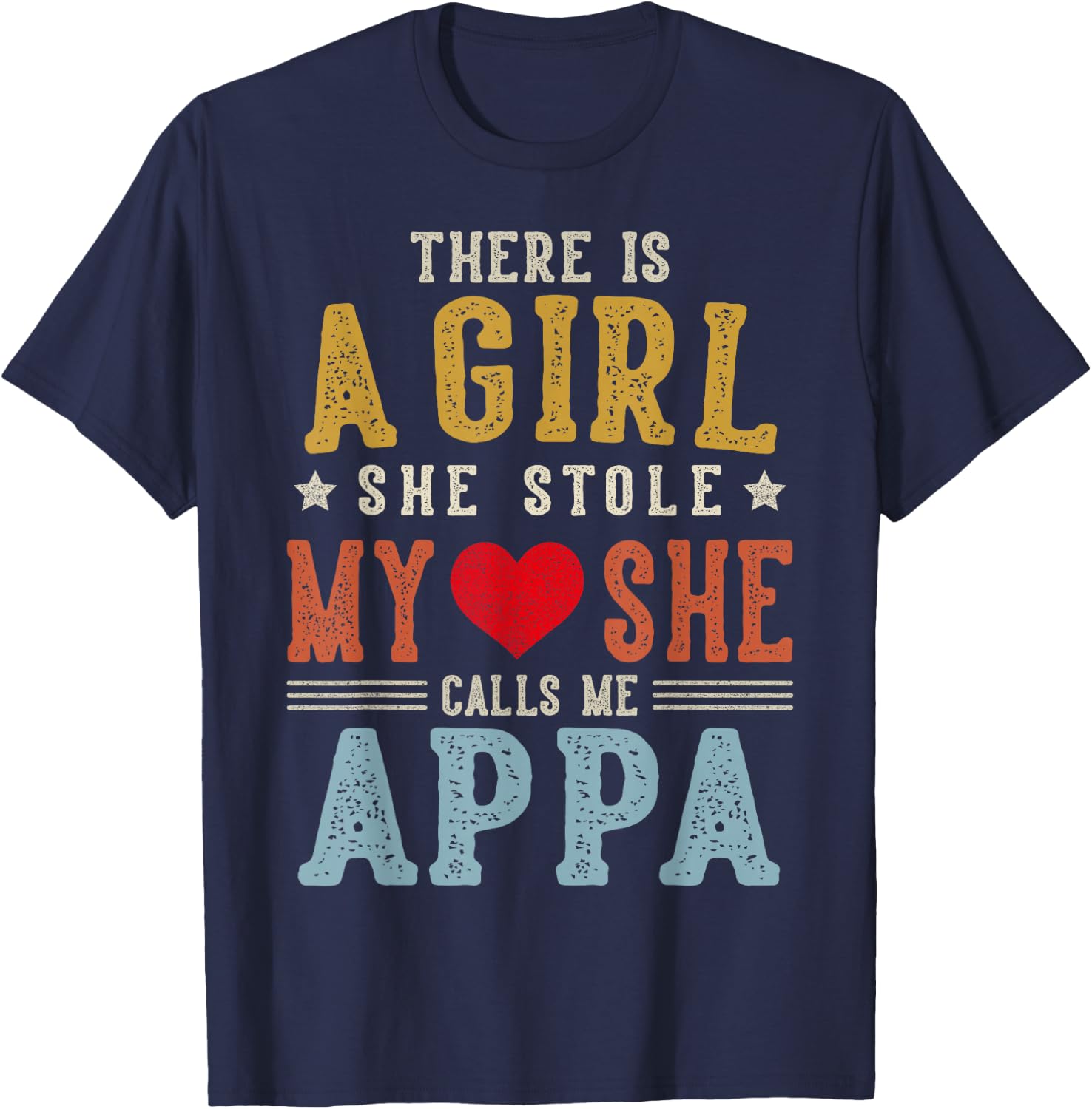 She Calls Me Appa Funny Fathers Day Grandpa T-Shirt - T-Shirt | Navy