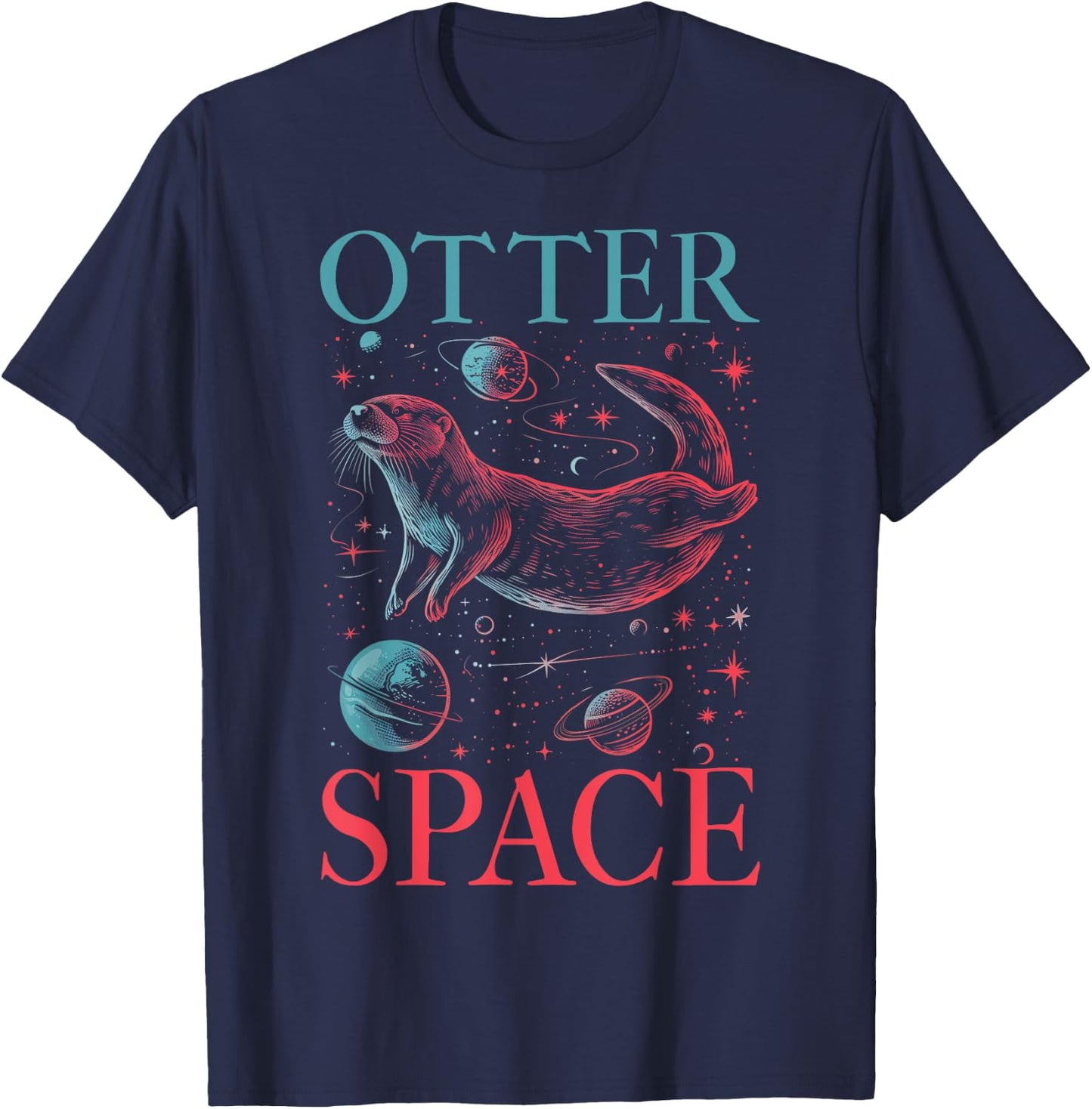 Otter Lover I'm From Otter Space Funny Sea Otter Word Game , black T-Shirt - T-Shirt | Navy