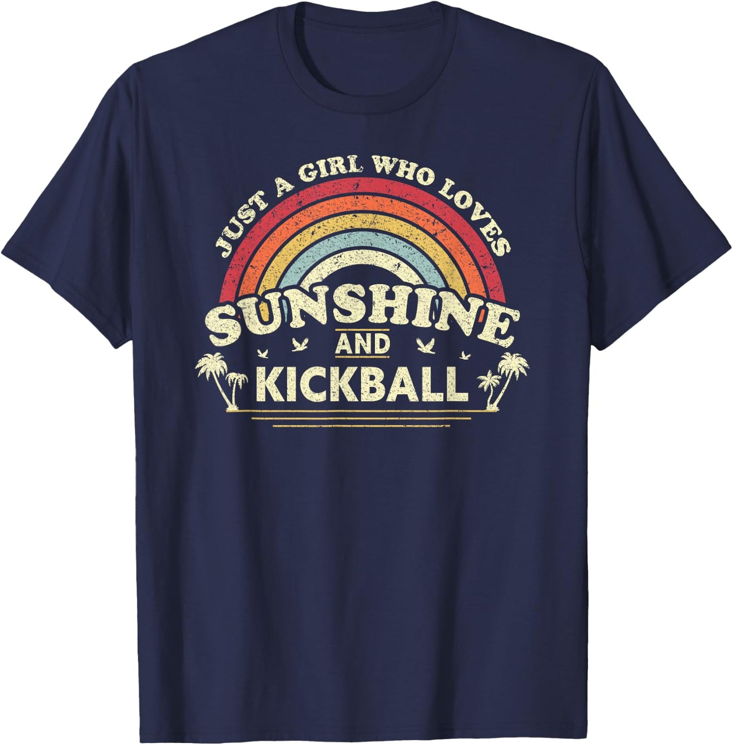 Kickball Shirt A Girl Who Loves Sunshine and Kickball T-Shirt - T-Shirt | Navy