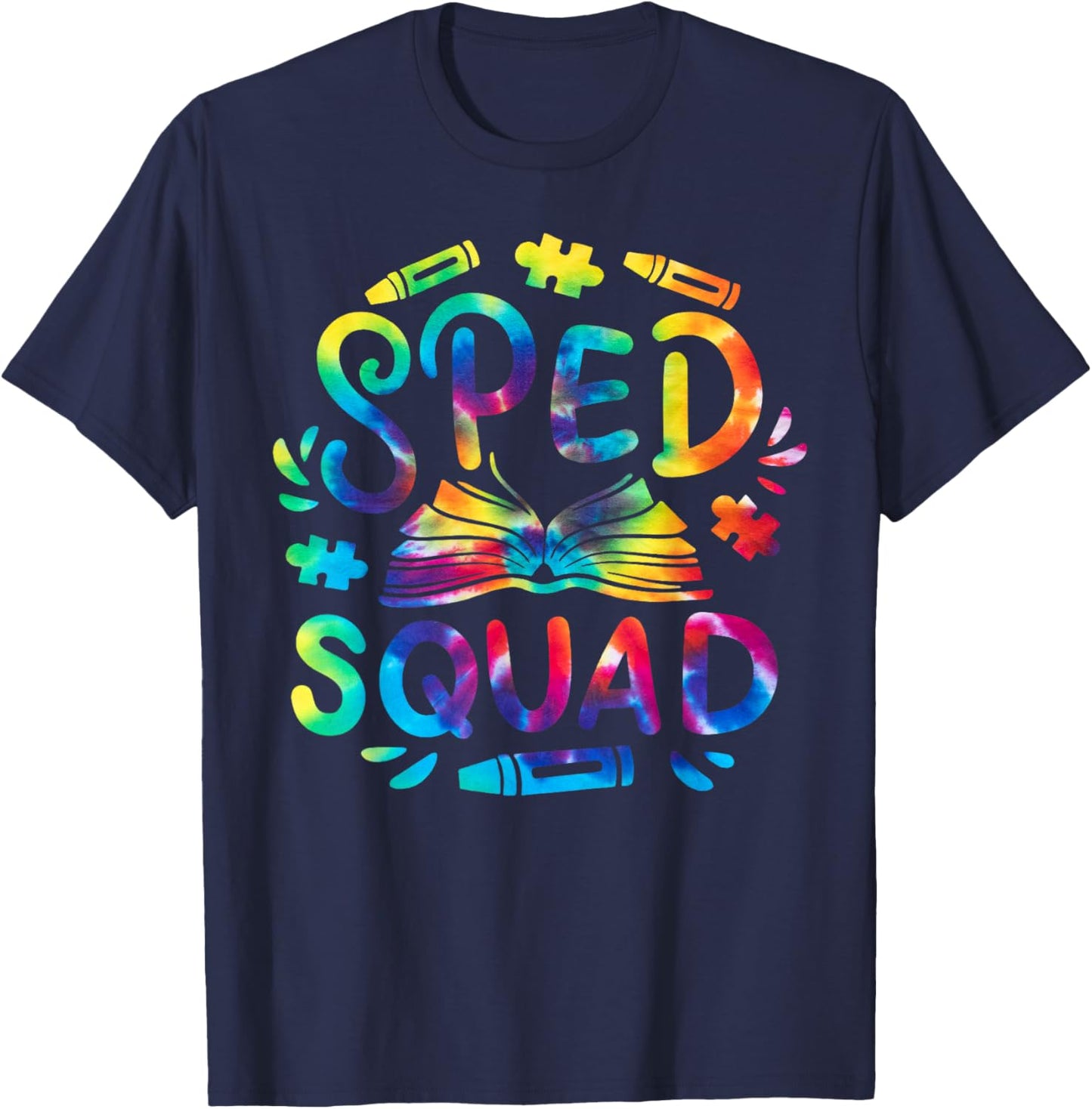 Special Education Teacher Sped Squad SPED Teacher Tie Dye T-Shirt - T-Shirt | Navy