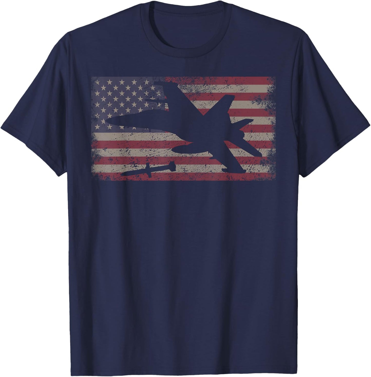 EA-18G Growler Jet Plane USA Flag Patriot Gift T-Shirt - T-Shirt | Navy