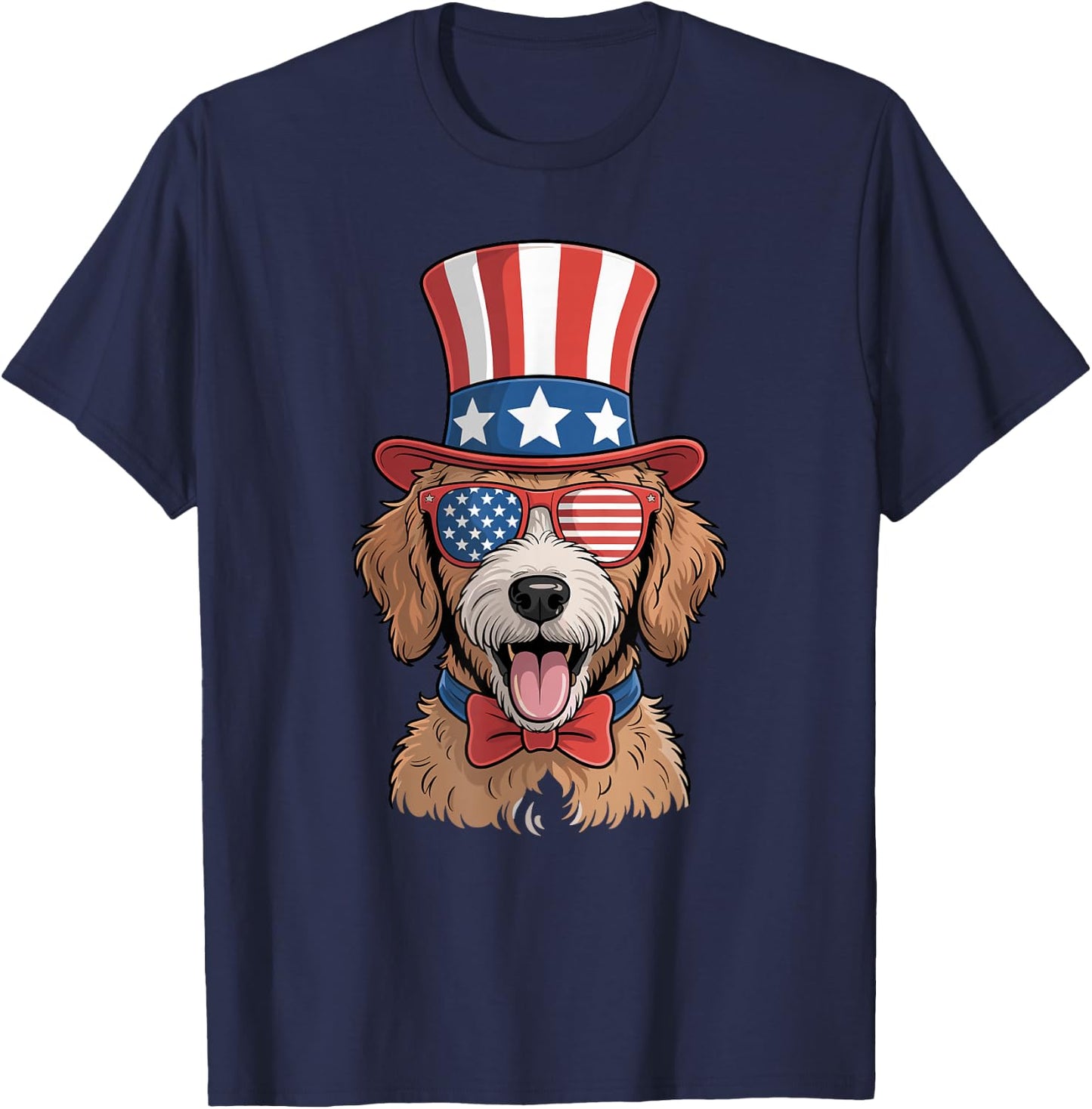 USA American Flag Goldendoodle Golden Doodle 4th Of July T-Shirt - T-Shirt | Navy