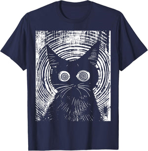 Trippy Cat | Pastel Goth Gothic Grunge Alt Punk Weirdcore , black T-Shirt - T-Shirt | Navy