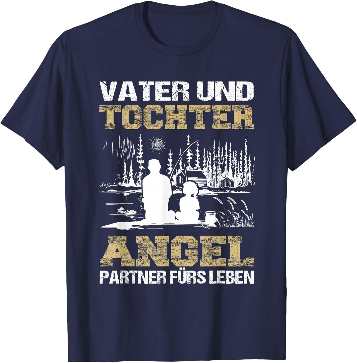 Vater und Tochter Angel Partner fürs Leben Angeln T-Shirt - T-Shirt | Navy
