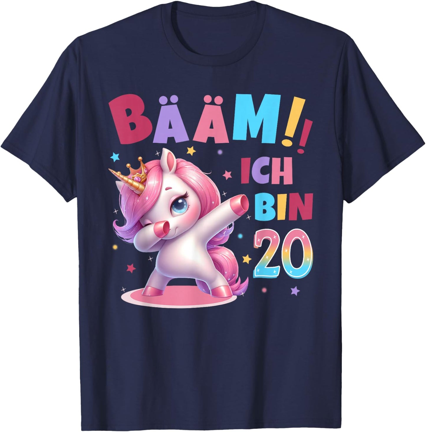 20th Birthday Woman 20 Years Unicorn Party Outfit Unicorn , black T-Shirt - T-Shirt | Navy