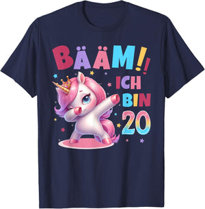 20th Birthday Woman 20 Years Unicorn Party Outfit Unicorn , black T-Shirt - T-Shirt | Navy
